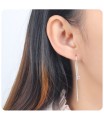 Butterfly Shaped Silver Chain Earring ECD-30s